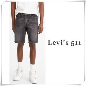 LEVI’S 511 Slim Medium 10” Denim Shorts in Washed Black Size 40